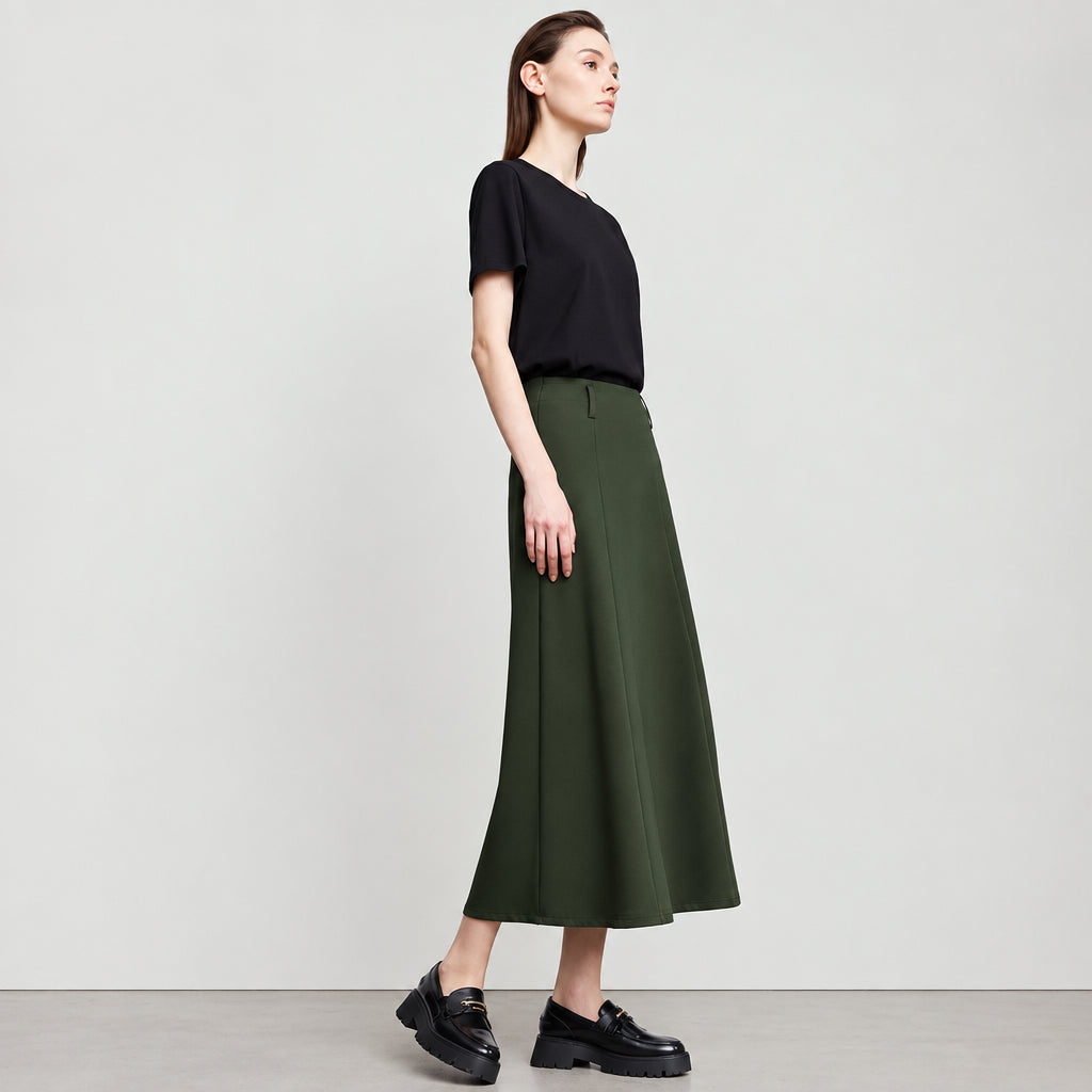 Minimalist Knitted Cotton Autumn Skirt for Work & Vacation
