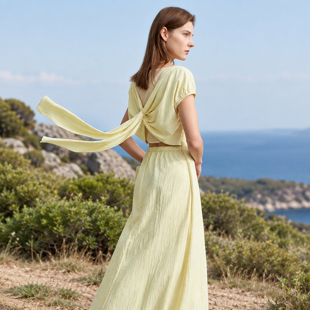 Elegant Slash Neck Slim Summer Dress - Office &amp; Vacation Wear