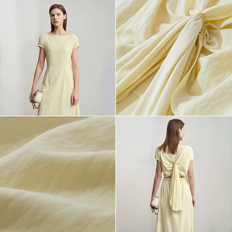 Elegant Slash Neck Slim Summer Dress - Office &amp; Vacation Wear