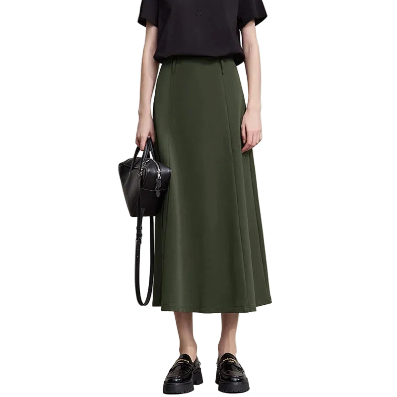 Minimalist Knitted Cotton Autumn Skirt for Work &amp; Vacation
